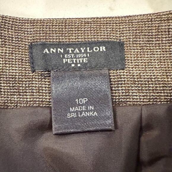 Ann Taylor Tweed Wool Blend Career Pencil Skirt Women’s 10P Brown Lined Corpcore - Picture 3 of 7
